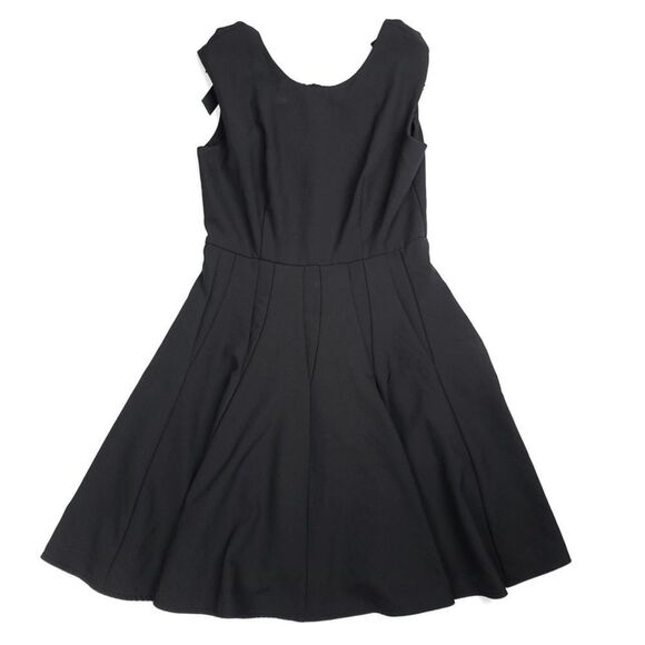 HAVVA Ballet Bow Back Tailored Seam Fit and Flare Mini Dress Black Minimal Small - Picture 1 of 11